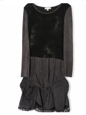 Boo Radley - Women’s Two-Tone Midi Dress in Black and Charcoal - Size Small